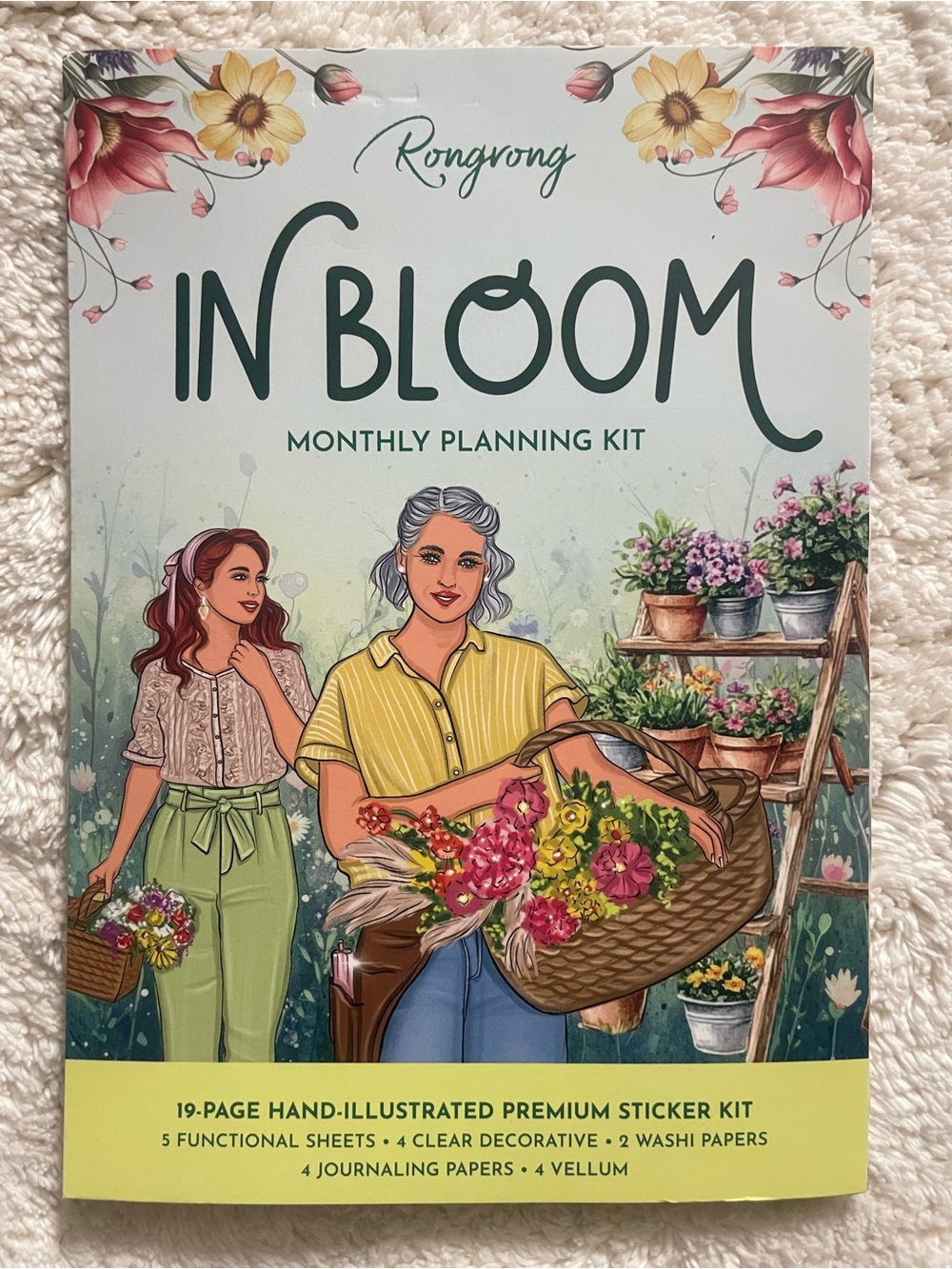 Rongrong IN BLOOM Monthly Planning Kit - 19 Page Sticker & Paper Set (Used)